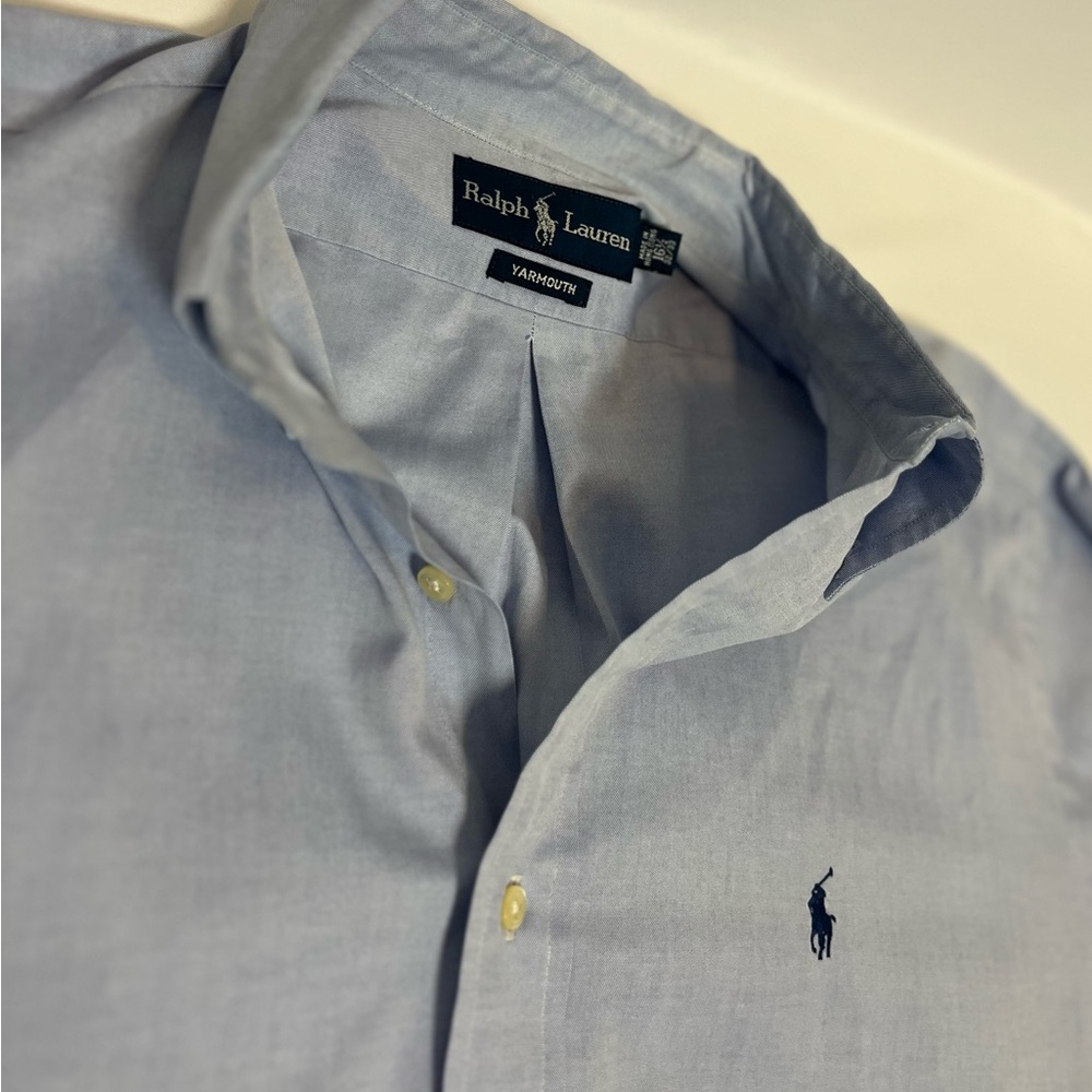 Ralph Lauren Men's Blue Shirt Size Large 16-1/2 - 32/33 Length 33” - Picture 7 of 8